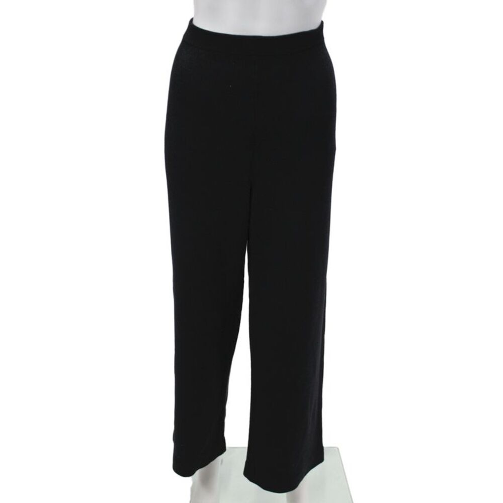 St. John Basics Women Dress Pants Black Knit Polyester Size 10